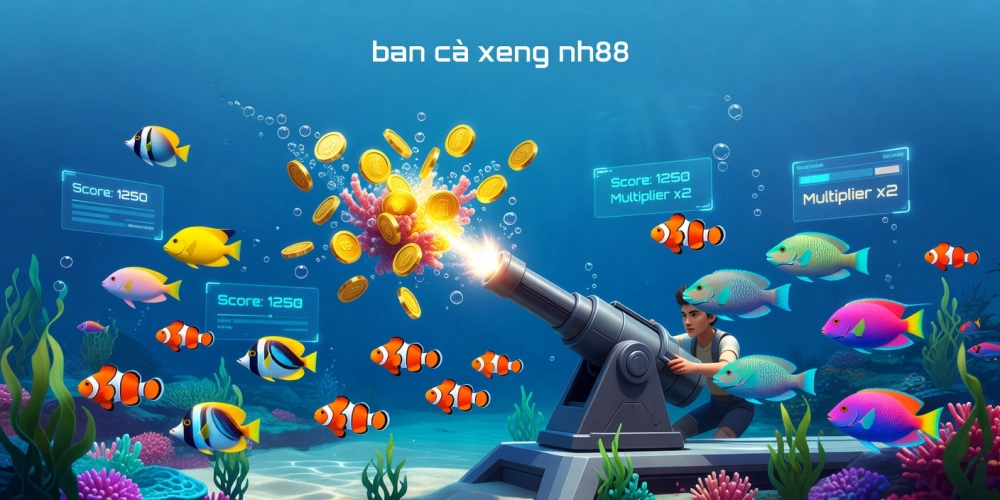 Khái niệm bắn cá xèng nh88 với hình ảnh minh họa trò chơi hấp dẫn