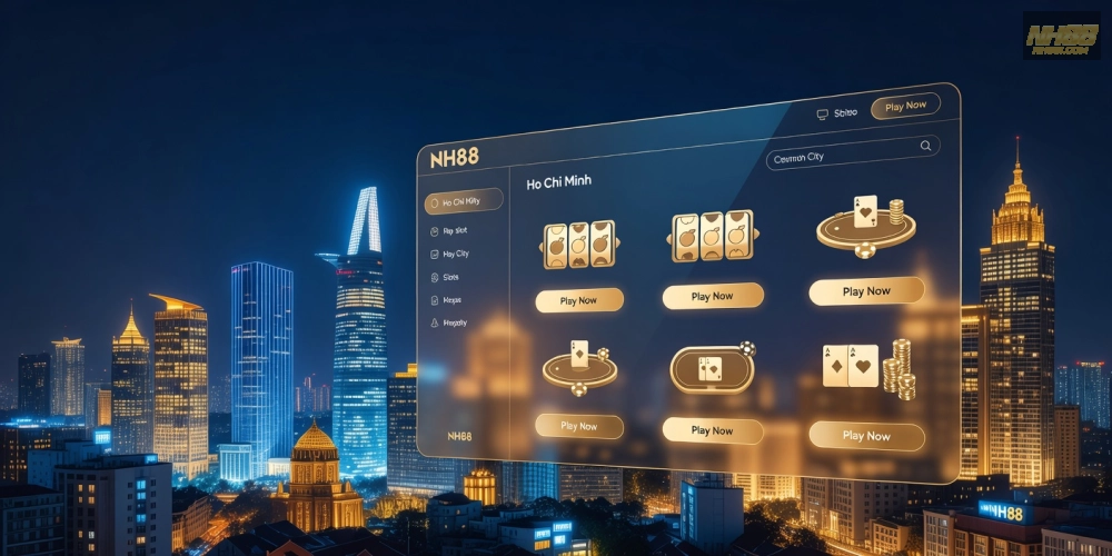 Hình minh họa khái niệm casino in ho chi minh nh88 với giao diện hiện đại và trò chơi đa dạng
