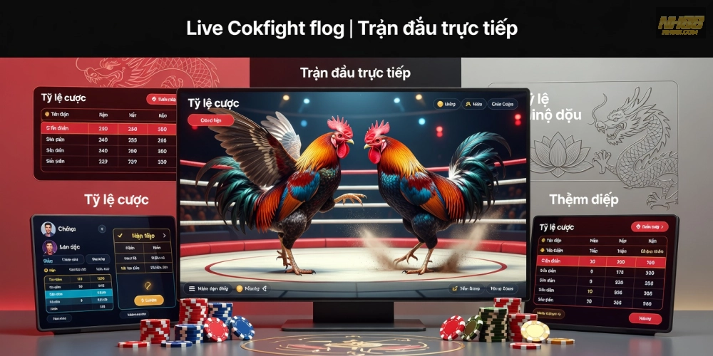 Minh họa khái niệm trực tiếp đá gà casino nh88 với hình ảnh trường gà hiện đại